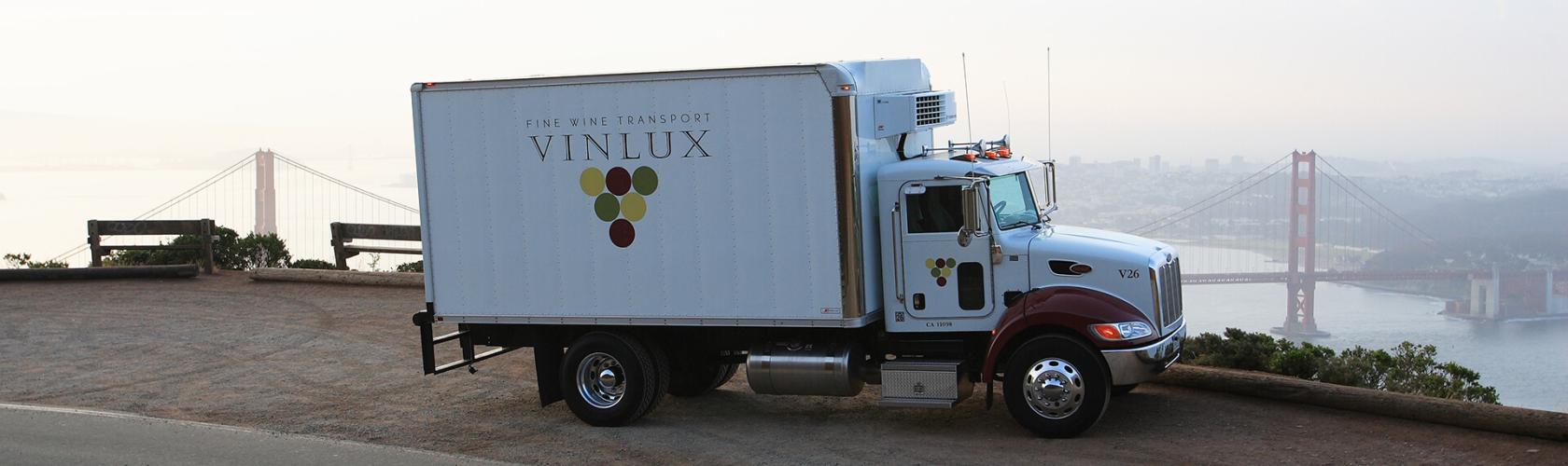 VinLux truck near Golden Gate Bridge